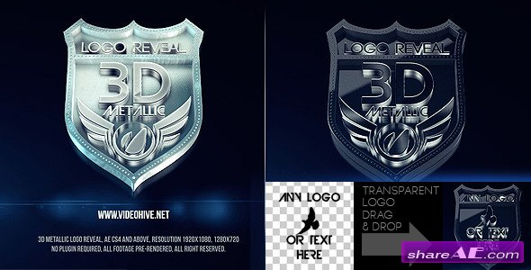 Videohive 3D Metallic Logo - After Effects Project