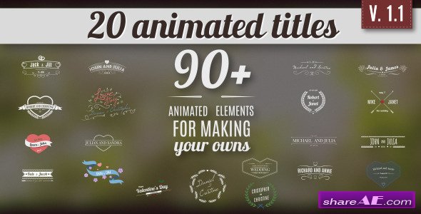 Videohive Vintage Romantic Titles Pack 2 - After Effects Project