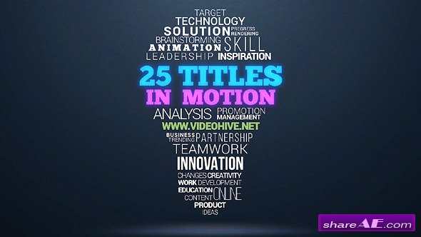 Videohive 25 Dynamic Titles - After Effects Project