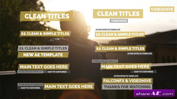 Videohive 11 Minimal Titles - After Effects Project