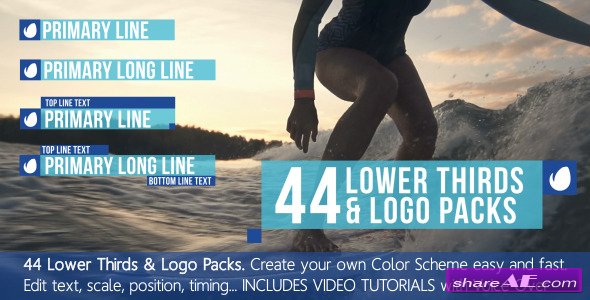 Videohive 44 Lower Thirds Titles & Logo Packs - After Effects Project