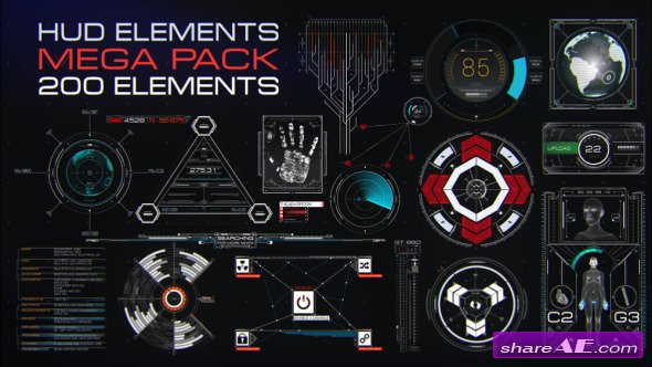 Videohive HUD Elements Mega Pack - After Effects Projects