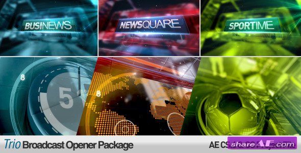 Videohive Trio Broadcast Openers Package - After Effects Projects