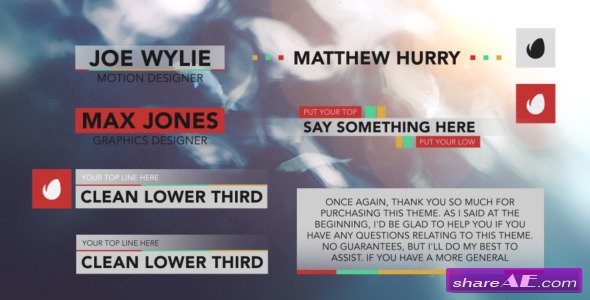 Videohive 3 Color Clean Lower Thirds - After Effects Project