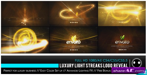 Videohive Luxury Light Streaks Logo Reveal