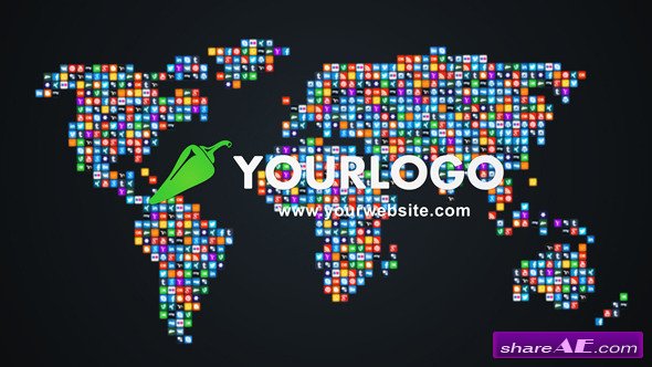 Videohive Social World-Map