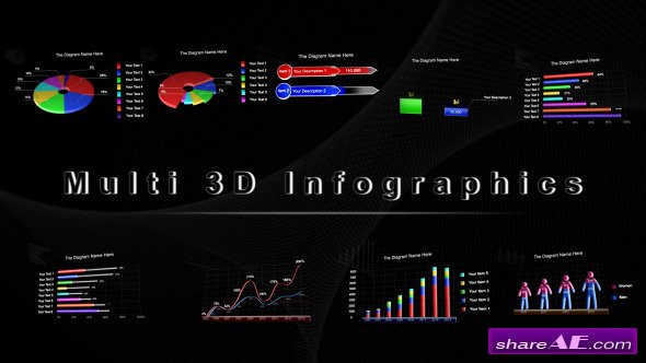 Videohive Multi 3D Infographics - After Effects Templates