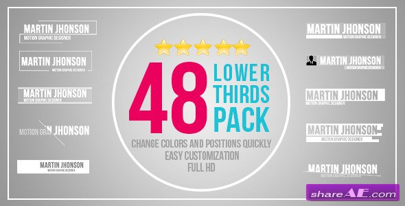 Videohive 48 Lower Thirds Pack - After Effects Templates