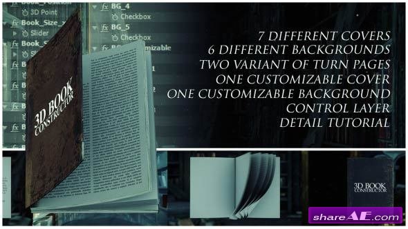 3d book after effects template download