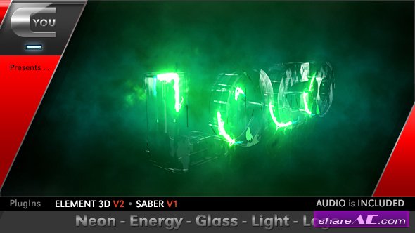 Videohive Neon Energy Glass Light Logo