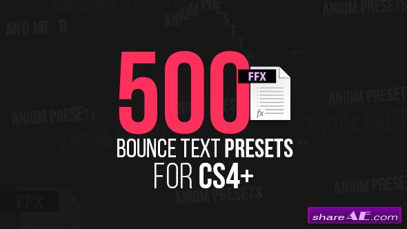 Videohive 500 Bounce Text Presets
