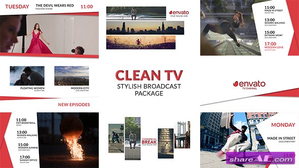Videohive Clean TV - Stylish Broadcast Pack