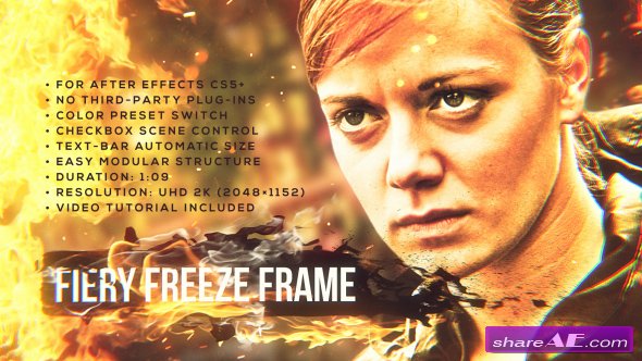 Videohive Fiery Freeze Frame