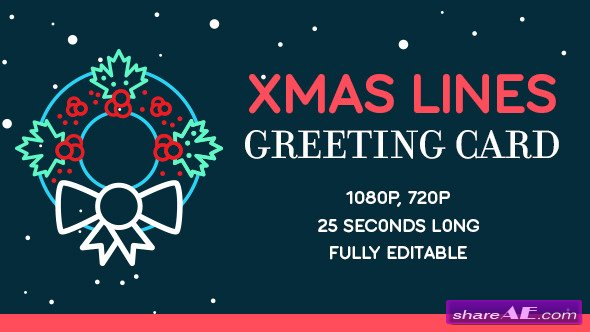 Videohive Xmas Lines Greeting Card