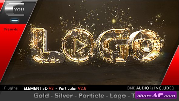 Videohive Gold Silver Particle Logo Title