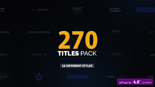Videohive 270 Titles Pack