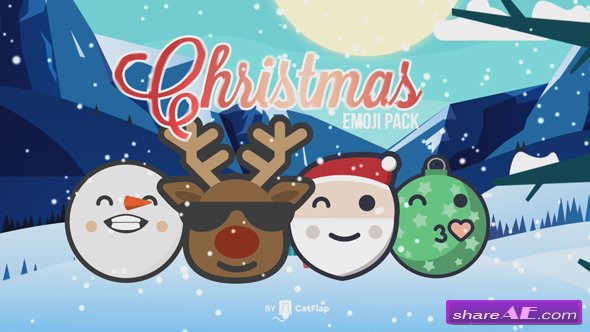 Videohive 120 Animated Emojis - Christmas Pack