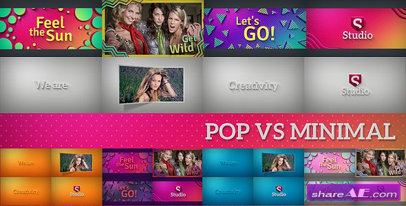 Videohive Pop Vs Minimal | Fast Slideshow Pack
