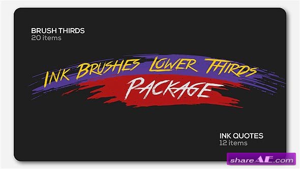 Videohive Ink Brushes Lower Thirds Package