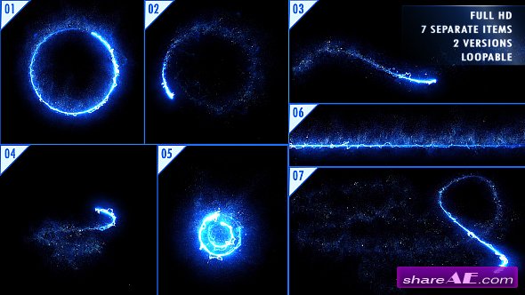 Videohive Energy Light Streaks With Particles
