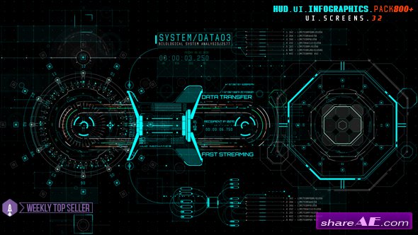 Videohive HUD UI Infographics Pack 800+