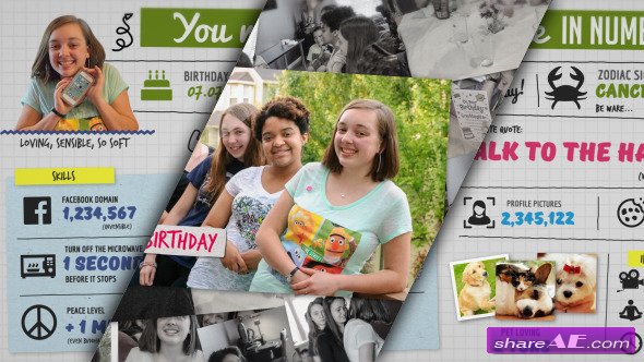 Videohive Your Birthday Friend in Numbers