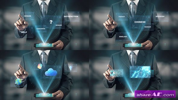 Videohive Hologram Businessman Screens