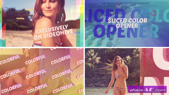 Videohive Sliced Color Opener