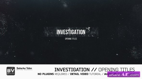 Videohive Investigation // Opening Titles