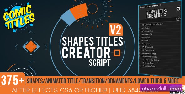 Videohive Shapes Titles Creator - After Effects Scripts