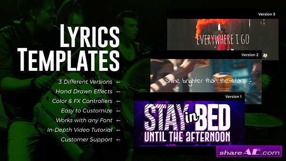 lyric titles after effects template download