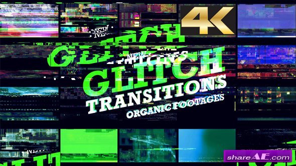 Videohive Glitch Transition 4K - Motion Graphic