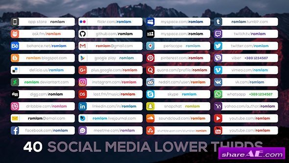 Videohive Social Media Lower Thirds