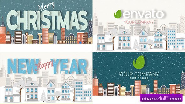 Videohive Christmas and New Year Text with Logo Reveal