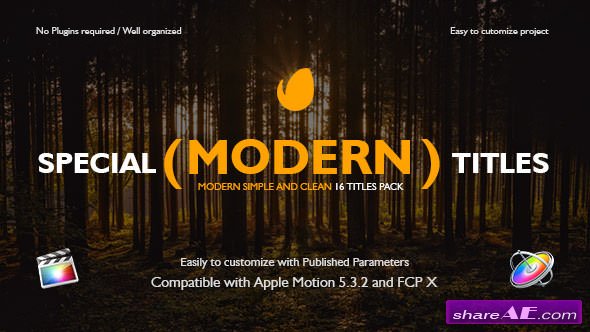 Videohive Special Modern Titles Pack for FCPX - Apple Motion Templates
