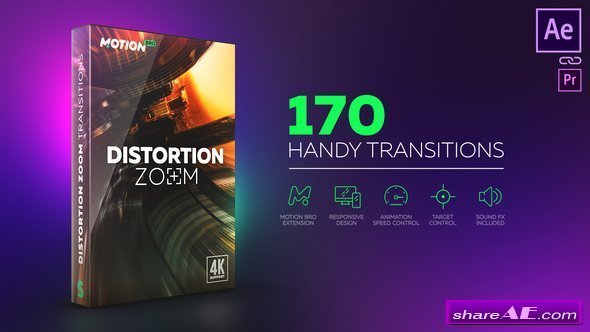 Videohive Distortion Zoom Transitions