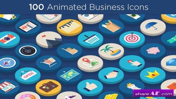 Videohive 100 Animated Business Icons