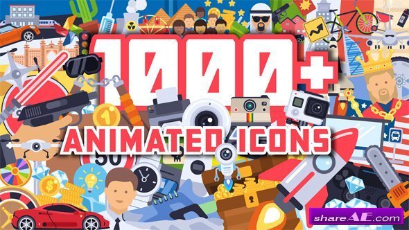 Videohive 1000+ Flat Animated Icons Pack