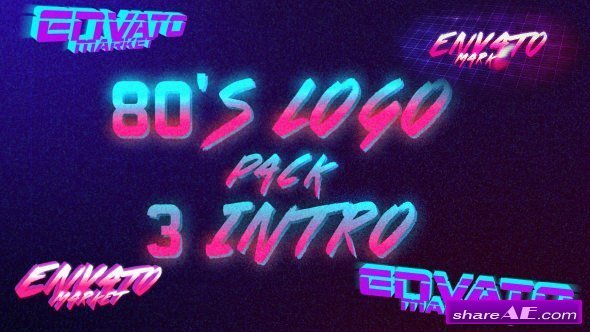 Videohive 80's Logo Intro Pack 3 in 1