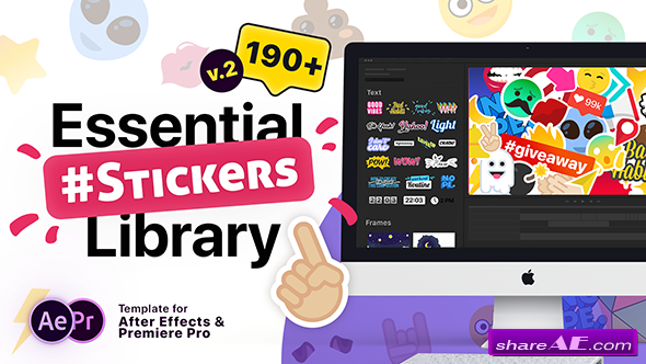 Videohive Essential Stickers Library