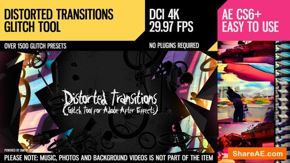 Videohive Distorted Transitions (Glitch Tool)