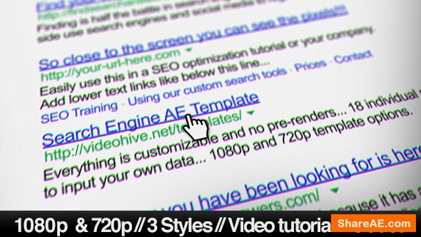 Videohive Internet Search Engine Screen Close-Up