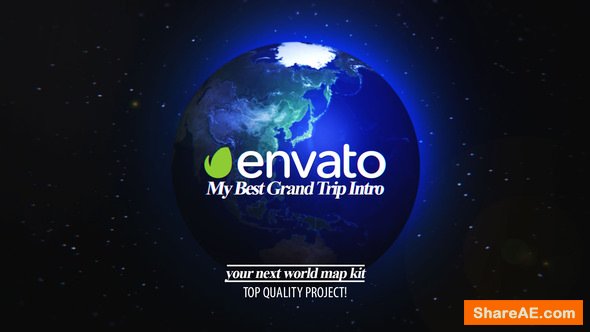 Videohive Best Grand Trip Intro | World Map Kit