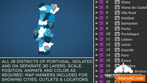 Videohive Portugal Map Kit