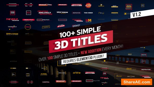 Videohive 100+ Simple 3D Titles V1.2