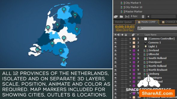 Videohive Netherlands Map Kit