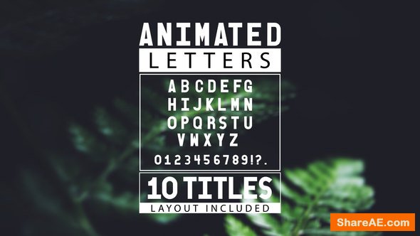Videohive Animated Letters & 10 Titles Layout