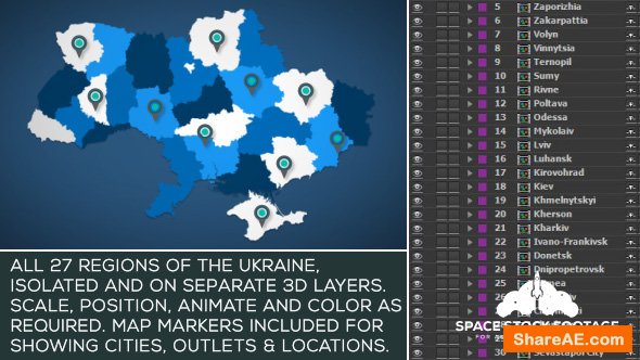 Videohive Ukraine Map Kit