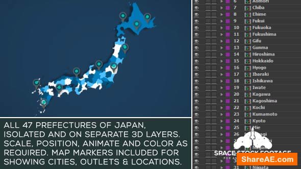 Videohive Japan Map Kit
