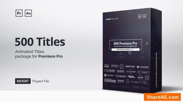 Videohive Mogrt Titles - 300 Animated Titles for Premiere Pro & After Effects